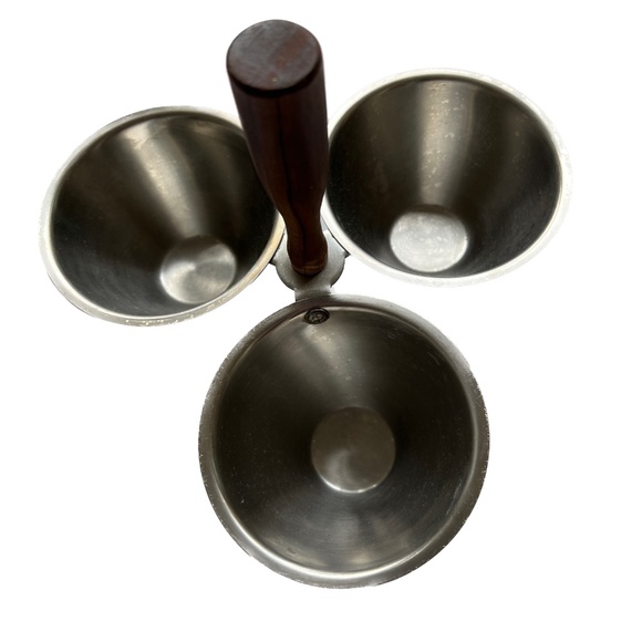 EATON HADDON HALL Mid Century Modern 3 Condiment Server Caddy Stainless Japan - Picture 4 of 6